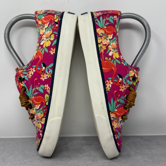 Sperry Women’s Tropical Floral & Flamingo Canvas Slip On Boat Shoes Size 7 - Picture 6 of 11